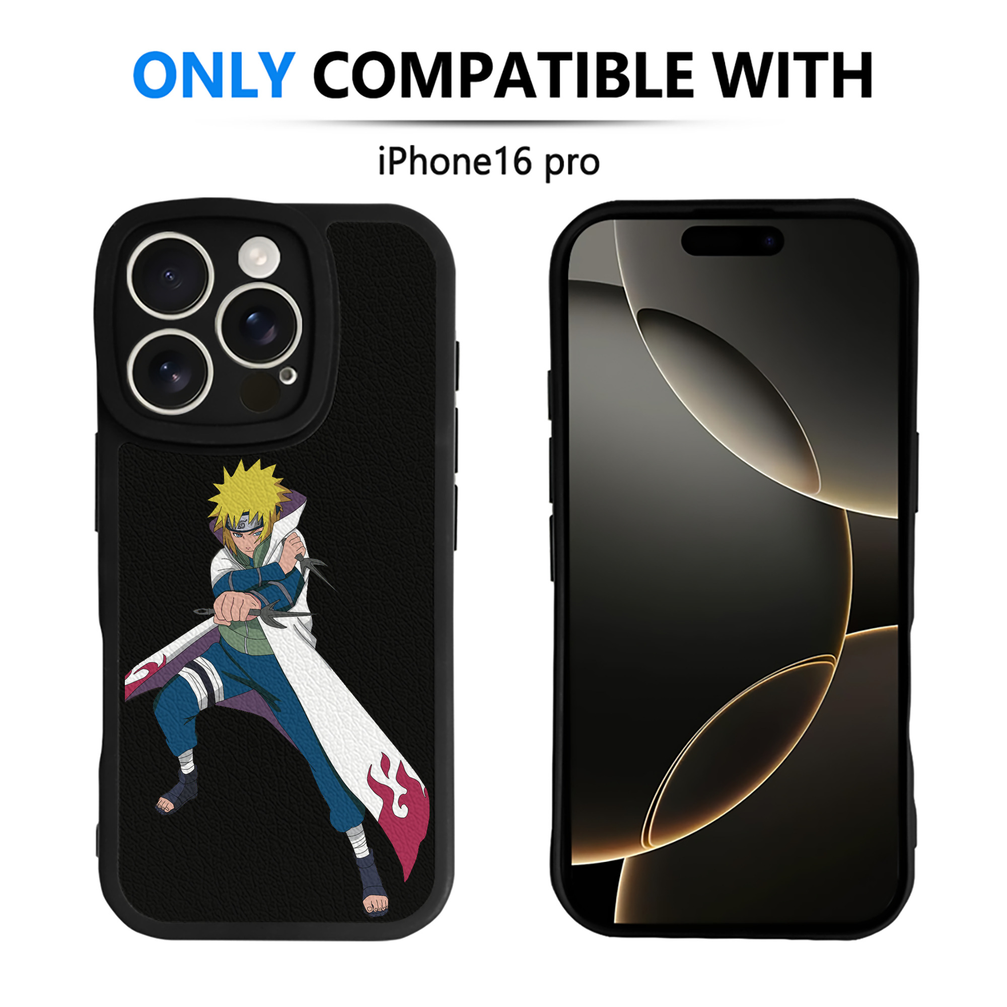 （画像用） NARUTO -ナルト- 波風 ミナト Namikaze Minato 【iPhone 16シリーズ対応】シリコンスマホケース（レザー調） 材質：シリコン
